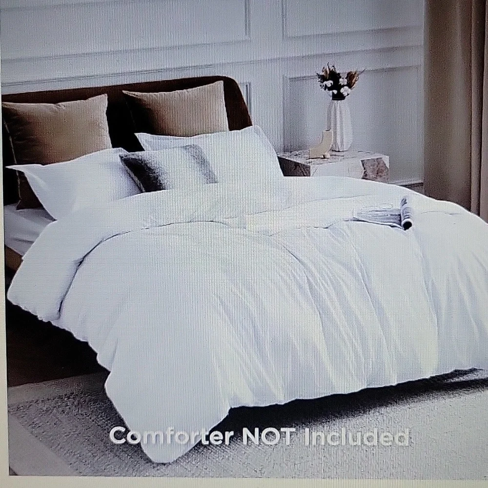 Bedsure bright white 3 piece duvet cover set Queen 90x90